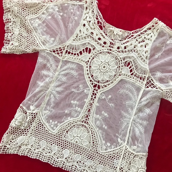 entro Tops - Entro | Blouse Crochet Top Medium Boho